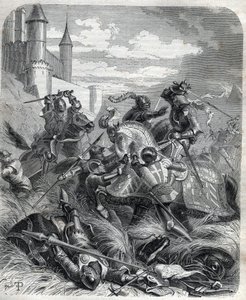Kaarle III, joka tunnetaan nimellä Kaarle Duras (Durazzo), Napolin kuningas saapui Napoliin kansan avulla heinäkuun 16. tekijältä Unknown artist