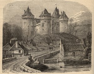 Chateau de Combourg - Ille-et-Vilaine Bretagne - kaiverrus "" PATRIE" - PECTUREQUIREQUE RANSKAN KUVAUS 6 NITEESSÄ LUCIEN HUARD - 1800-luvun loppu tekijältä Unknown artist