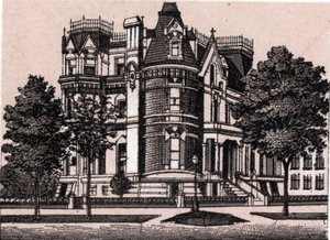 Chicago, Yhdysvallat: näkymä Prairie Avenuen ja 22nd Streetin kulmasta. kirjassa "" Maailma havainnollistaa 168 näkymää"" Päiväämätön (1800-luvun loppu) tekijältä Unknown artist