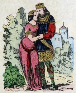 Childeric I, salialaisten frangin kuningas (436-481) tapasi Thüringenin altaan (Türingenin kuninkaan vaimon) maanpaossa. Clovis syntyi heidän avioliitostaan. tekijältä Unknown artist