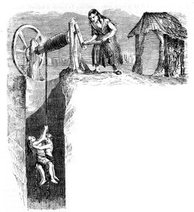 Lasten laskeutuminen hiilikaivokselle Englannissa, noin 1840. tekijältä Unknown artist