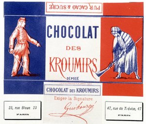Kroumirien suklaa. Mainosmerkki tekijältä Unknown artist