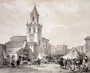 Feria kirkko Sevillassa, "Espanjan kuuluisien paikkojen ja monumenttien taiteellinen ja monumentaalinen Espanja" Don Genaro Perez de Villa tekijältä Unknown artist