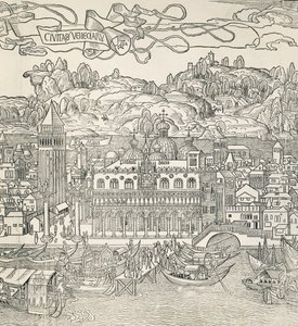 Venetsian kaupunki, Italia, kaiverrus tekijältä Unknown artist