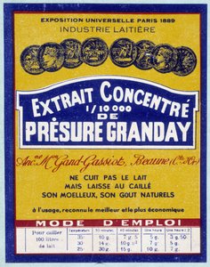 Tiivistetty Pressure Granden uutteen etiketti, 1800-luvun loppu tekijältä Unknown artist