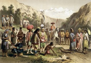 Puvut Etelä-Kiinan Ta Lyn valtakunnasta. Atlas tutkimusmatkasta Indokiinaan vuosina 1866 - 1868, toimittanut F. Garnier tekijältä Unknown artist
