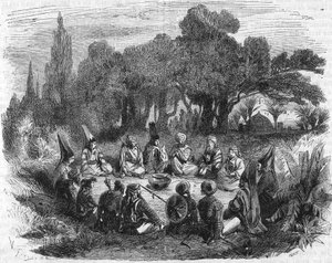 Janissaarien päälliköiden pitämä konsiili Konstantinopolissa noin vuonna 1400. tekijältä Unknown artist