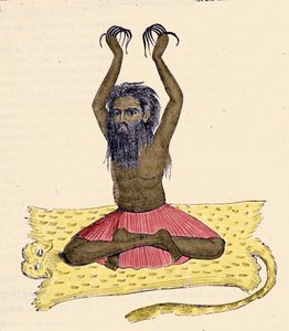 Kulttuuri, sivilisaatio ja intialainen yhteiskunta: Muotokuva fakiirista (faquir), jolla on pitkät kynnet, Intia. tekijältä Unknown artist