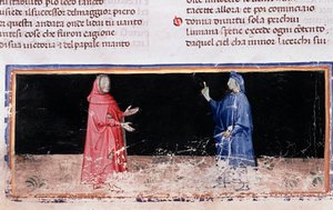Dante (sininen) ja Vergil (helvetin laulu 3, jumalaisessa komediassa) (Pienoismalli) tekijältä Unknown artist