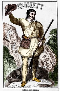 David Crockett (1786-1836), amerikkalainen pioneeri - Almanakka tekijältä Unknown artist