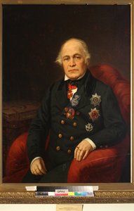 Dimitri Nikolajevitš Bloudov (Bludow ou Bloudoff) - Muotokuva kreivi Dmitri Nikolajevitš Bludovista (1785-1864) - Nimetön - 1800-luvun puoliväli. - Öljy kankaalle - Venäläisen kirjallisuuden instituutti IRLI (Pushkin-talo), Pietari tekijältä Unknown artist