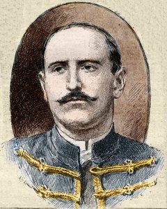 Dreyfusin tapaus: muotokuva Alfred Dreyfusista (1859-1935) hänen rappionsa jälkeen Rennesin oikeudenkäynnissä vuonna 1899. tekijältä Unknown artist
