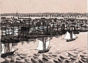 East River a New York Yhdysvalloissa teoksessa "Maailma havainnollistaa 168 näkymää" Päiväämätön (1800-luvun loppu) tekijältä Unknown artist