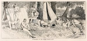 Thames Rowing Clubin leiri.? ?Luonnoksia Henley Regatan höyrylaukaisusta? julkaistiin heinäkuussa 1878 tekijältä Unknown