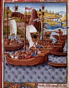 Viholliset saapuvat Roomaan pyytämään rauhaa roomalaisilta Miniatyyri "" Rooman historiasta"" (Ad urbe condita), kirjoittanut Titus Live (59 eKr.-17 jKr.) (Titus Livius), kääntänyt Pierre Bressuire (ms. 310) 1450- 1500 - Chantilly, musee Conde - Viholliset tekijältä Unknown artist