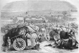Englanti Intia 1872: Khangaonin puuvillamarkkinat. tekijältä Unknown artist