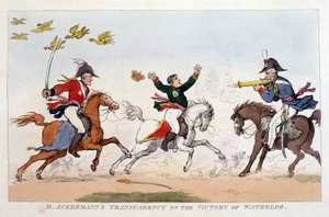 Englantilainen sarjakuva Napoleon I:stä - Napoleon I:ssä, karikatyyrejä, nuken kokoelma. 1814 - 1815. B.H.V.P. tekijältä Unknown artist