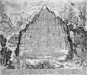 Kaiverrus "Ikuisen viisauden amfiteatterista". (Iankaikkisen viisauden amfiteatteri) [Hamburg: s.n. tekijältä Unknown artist