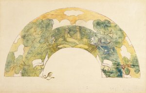 Evantail - Bretons Au Bord De La Mer (Fan - Bretons By The Sea) (sinkografi ja monotypia käsin värjättyllä) tekijältä Unknown artist