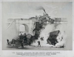 Pelottava onnettomuus Pohjois-Lontoon rautatiellä Kentish Townin kentillä tekijältä Unknown artist