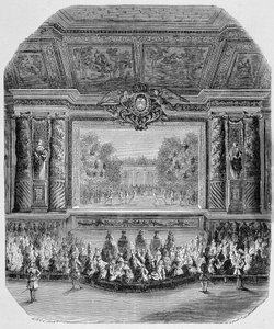 Ludvig XIV:n juhla, Saint Aignanin herttua (Komedia musiikissa, soitetaan Versaillesin puistossa) Kaiverrus tekijältä Unknown artist