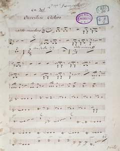 Daniel Francois Esprit Auberin englanninkielisen oopperasarjakuvan "" Acteon" -musiikkisarjan ensimmäinen sivu tekijältä Unknown artist
