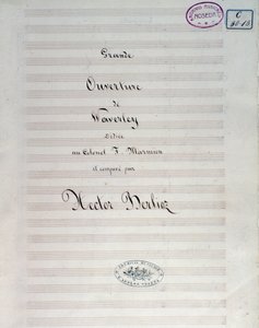 Ensimmäinen sivu nuottien Waverley opus 1, alkusoitto, Hector Berlioz tekijältä Unknown artist