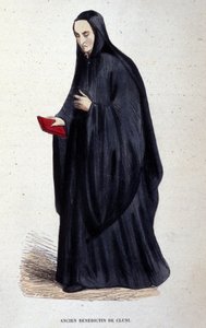 Clunyn entinen benediktiiniläinen. Kaiverrus albumista uskonnollisista määräyksistä, Pariisi tekijältä Unknown artist