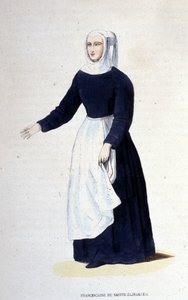 Pyhän Elisabetin fransiskaanilunna. Unkarin Pyhän Elisabetin (1207 - 1231) perustama ritarikunta. Kaiverrus 1800-luvulta. tekijältä Unknown artist
