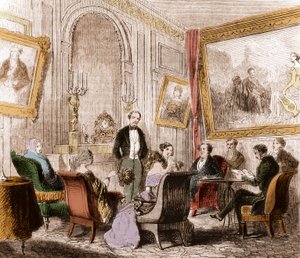 Francois Rene de Chateaubriand (1768-1848), ranskalainen kirjailija ja poliitikko, lukemassa "Memoires d