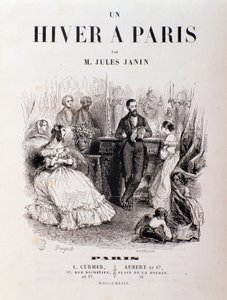 Jules Janinin "" Un hiver à Paris" -elokuva, pariisilaiset tapasivat loungessa vastaanoton aikana. 1843 Yksityinen kokoelma tekijältä Unknown artist