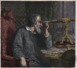 Galileo Galilei ja hänen teleskooppinsa tekijältä Unknown artist