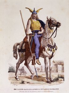 Gallialainen ratsumies Rooman hyökkäyksen jälkeen - "" Costumes de Paris -asuissa vuosisatojen ajan"" tekijältä Unknown artist
