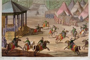 Game of the jirid ottomaanien valtakunnassa - Jules Ferrarion "" Vanha ja moderni puku" tekijältä Unknown artist