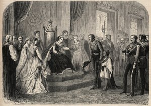 Kenraali Robert Cornelis (Cornelius) Napier (1810-1890) esitteli Leul Alemayehou Tewodrosin (1861-1879), etiopialaisen negus Theodoros II:n (Tewodros) pojan kuningatar Victoria Ierelle (1819-1901). Kaiverrus kirjaan "The Universe Illustrious" tekijältä Unknown artist