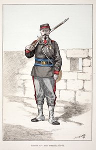 Guardians of the Peace mobilisoi (1870-1871). Etsaus väreillä, havainnollistava "" Rauhanturvaajien joukkojen historia"" -kirja, Louis Lepinen (1846-1933) Seinen poliisin prefektin suojeluksessa, Alfred Rey (1864-?) ja Lo. tekijältä Unknown artist