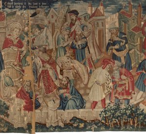 Saint Piatin ja Saint Eleuthèren historia, kohtaus 4: Hirineus tuhoaa Tournai-ihmisten epäjumalan tekijältä Unknown artist