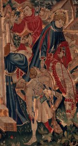 Saint Piatin ja Saint Eleuthèren historia, kohtaus 8, yksityiskohtien keskus tekijältä Unknown artist