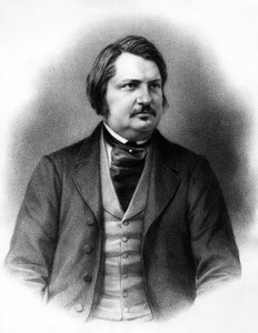 Honore de Balzac (1799-1850) ranskalainen kirjailija, n. 1840 (kaiverrus) tekijältä Unknown artist