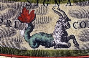 Horoskooppi: horoskooppi, Kauris. 1500-luvun kaiverrus. tekijältä Unknown artist