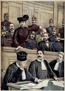 Humbertin tapaus: oikeudenkäynti Therese Humbertia (1856-1918) vastaan, jota edusti ranskalainen roisto, joka teeskenteli olevansa amerikkalaisen miljonäärin perintö. 1903 Yksityinen kokoelma tekijältä Unknown artist