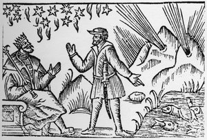 Ichthyomancy: Ennustaminen kalojen liikkeellä - Olaus Magnuksen, Rooman teoksessa "Gentibus Septentrionalibusin historia" (Pohjolan kansojen historia) tekijältä Unknown artist