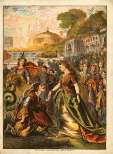 Kuvitus elokuvasta "Kaunotar ja hirviö", n. 1880. tekijältä Unknown Artist