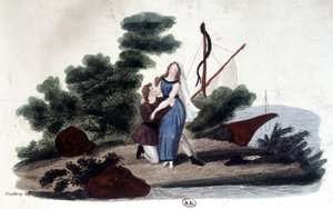 Kuva romaanista "" Paul ja Virginie", jonka on kirjoittanut Henri Bernardin de Saint Pierre (Saint-Pierre tai St-Pierre), ranskalainen kirjailija (1737-1814). tekijältä Unknown artist