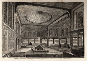 Sarjasarjan kioskin sisällä Konstantinopolissa (nykyinen Istanbul), joka rakennettiin Soliman Suuren tai Suleyman 1:n (1495-1566) aikana tekijältä Unknown artist