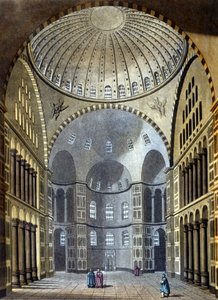 Konstantinopolin Hagia Sofia -moskeijan sisustus - teoksessa "Vanha ja moderni puku" Ferrario, toim. Milano tekijältä Unknown artist