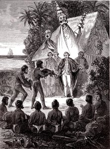 James Cook Island Sandwich -syntyperäisten kanssa tekijältä Unknown artist
