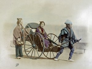 Japanilainen riksa, noin 1900 tekijältä Unknown artist