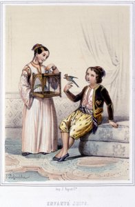 Algerian juutalaiset lapset 1800-luvun jälkipuoliskolla. tekijältä Unknown artist