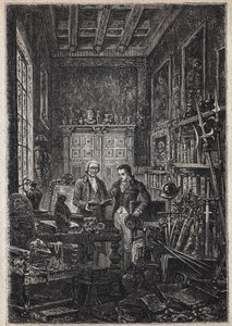 Jonathan Oldenbuck - (Antikvariaattien pyhien pyhimys) - 1800-luvun kuvitus romaanille "Antiquary" tekijältä Unknown artist